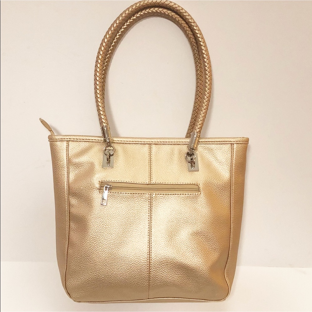 Beautiful Pale Gold Leather Handbag NWOT - Picture 4 of 8